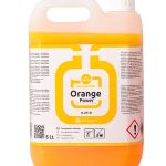 Sticlă de Orange Power Degresant Profesional 5L – Soluție concentrată pentru curățare filtre hotă și grăsimi HORECA.