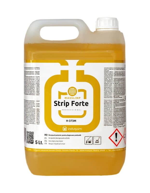 decapant degresant pardoseli profesional STRIP FORTE, soluție concentrată pentru îndepărtarea cerii, impermeabilizanților și tratamentelor de protecție