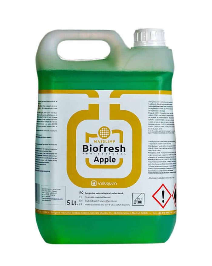 Detergent pardoseli profesional Biofresh Apple cu bioalcool și parfum de măr verde