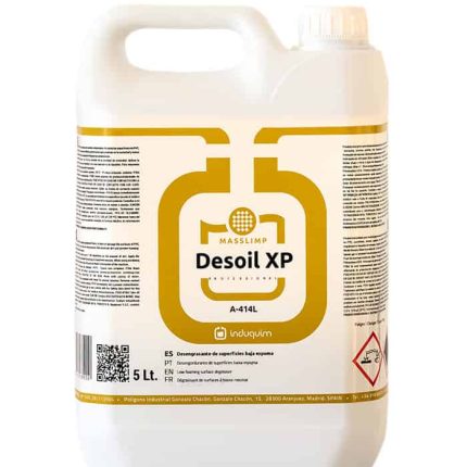 Degresant profesional pardoseli cu spumare redusă DESOIL XP, soluție alcalină concentrată pentru curățarea grăsimilor și uleiurilor de pe suprafețe industriale