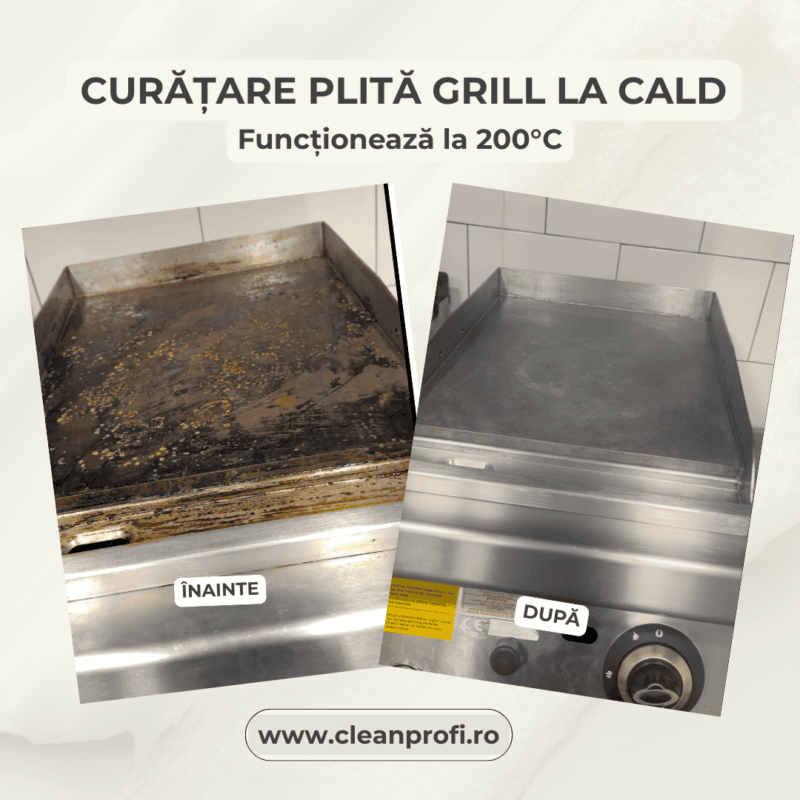 solutie profesionala pentru curatare grasime arsa plita grill