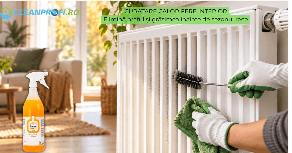 Curățare calorifere interior pentru îndepărtarea prafului